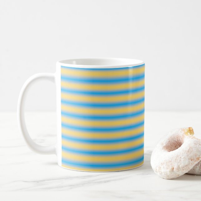 Blue Yellow Stripe Mug (With Donut)