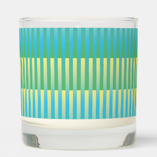Blue Yellow Stripes Pattern Scented Candle