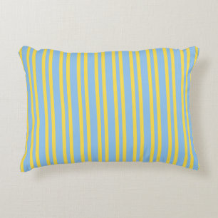 Blue Yellow Stripes Seamless Pattern Accent Pillow
