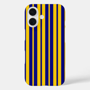 Blue Yellow Stylish Stripes Pattern Design  iPhone 16 Case