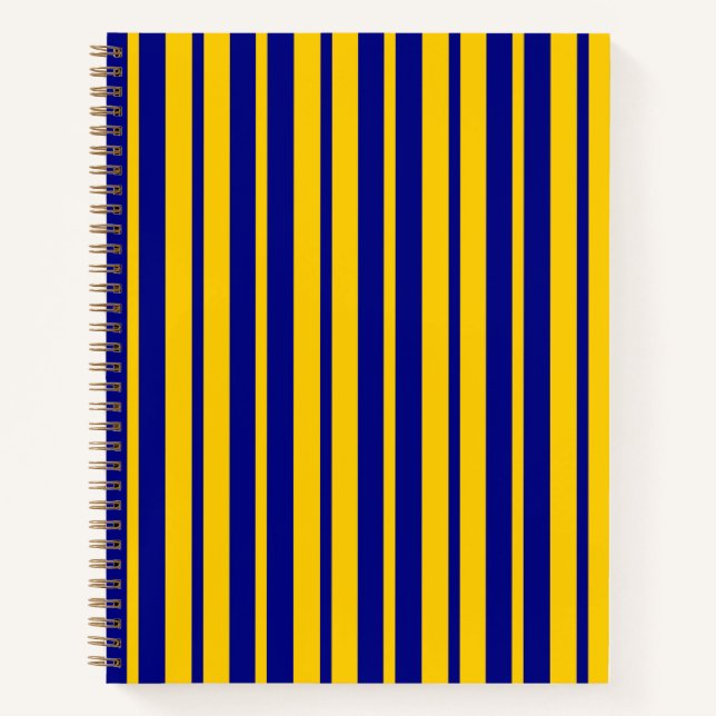 Blue Yellow Stylish Stripes Pattern Design  Notebook (Front)