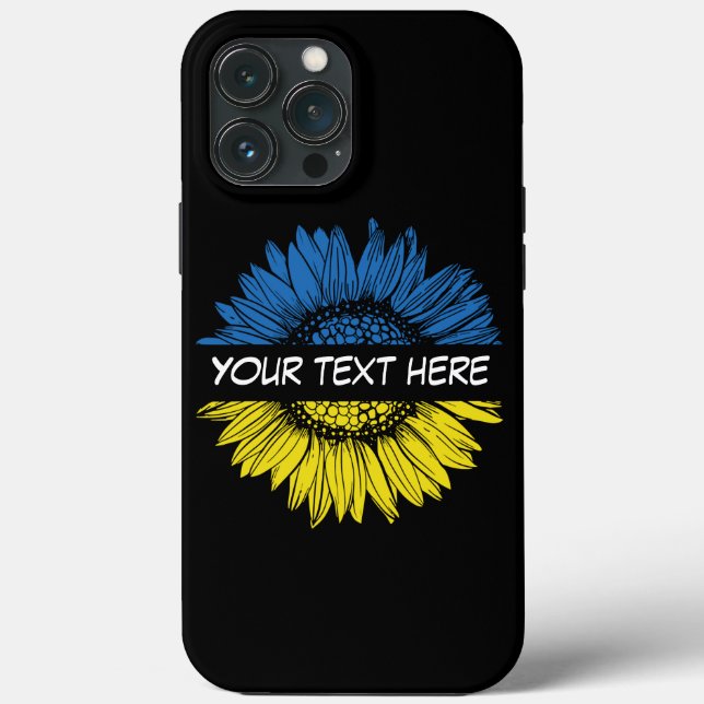 Blue yellow sunflower. Custom text. Customizable Case-Mate iPhone Case (Back)