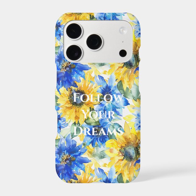 Blue Yellow Sunflowers Case-Mate iPhone Case (Back)