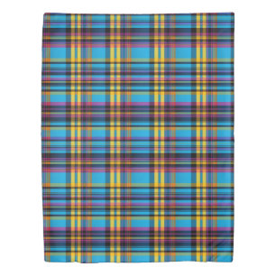 Blue Yellow Tartan Duvet Cover