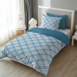 Blue Yellow Tartan Duvet for a Boy’s Cozy Bedroom Cover