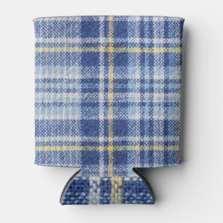 Blue Yellow Tartan: Fashionable Plaid Can Cooler