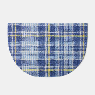 Blue Yellow Tartan: Fashionable Plaid Doormat
