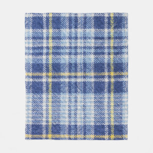 Blue Yellow Tartan: Fashionable Plaid Fleece Blanket