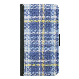 Blue Yellow Tartan: Fashionable Plaid Samsung Galaxy S5 Wallet Case