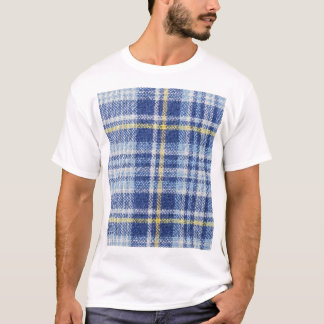 Blue Yellow Tartan: Fashionable Plaid T-Shirt
