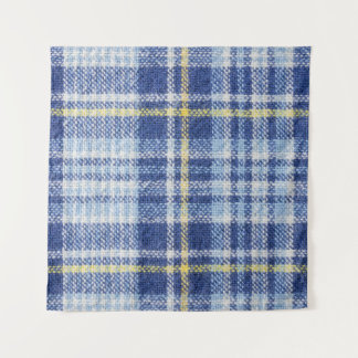 Blue Yellow Tartan: Fashionable Plaid Tapestry