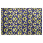 Blue Yellow Triangle Abstract Geometric Pattern Fabric