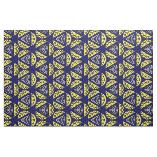 Blue Yellow Triangle Abstract Geometric Pattern Fabric