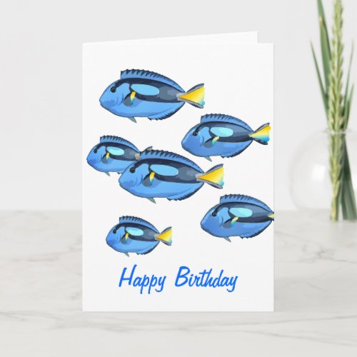 Blue  Yellow Tropical Fish Card