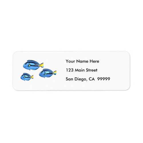Blue & Yellow Tropical Fish Label