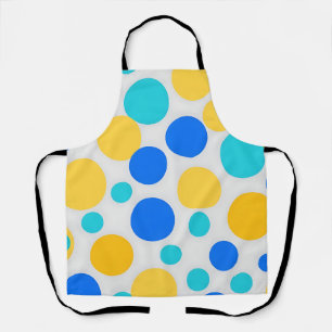 Blue Yellow Turquoise Polka Dots Apron