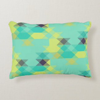 blue yellow turquoise yellow and aqua  accent pillow