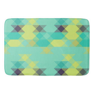 blue yellow turquoise yellow and aqua  bath mat