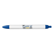 Blue Yellow Typography Graduation Gear Blue Ink Pen