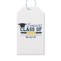 Blue Yellow Typography Graduation Gift Tags