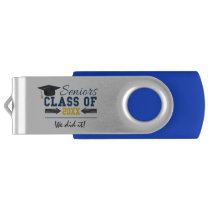 Blue Yellow Typography Graduation USB USB Flash Drive