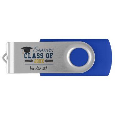 Blue Yellow Typography Graduation USB USB Flash Drive