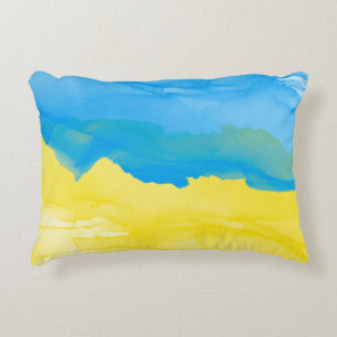 Blue Yellow Ukraine Accent Pillow