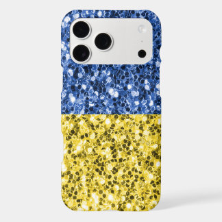 Blue yellow Ukraine flag glitter faux sparkles iPhone 17 Pro Max Case