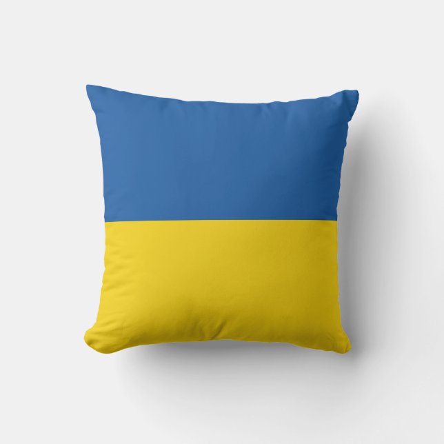 Blue yellow Ukraine flag zippered Throw Pillow (Front)