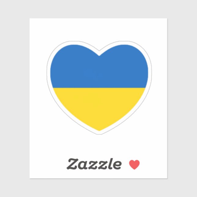 Blue Yellow Ukraine Heart Support Sticker (Sheet)