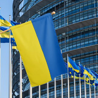 Blue & Yellow Ukraine House Flag