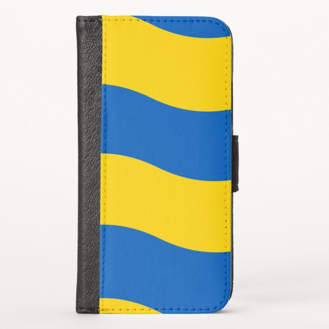 Blue Yellow Ukrainian Flag iPhone X Wallet Case