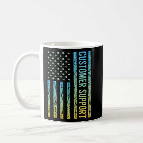 Blue Yellow USA Flag _ Customer Support  Coffee Mug