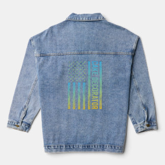 Blue Yellow USA Flag - Decorator Denim Jacket