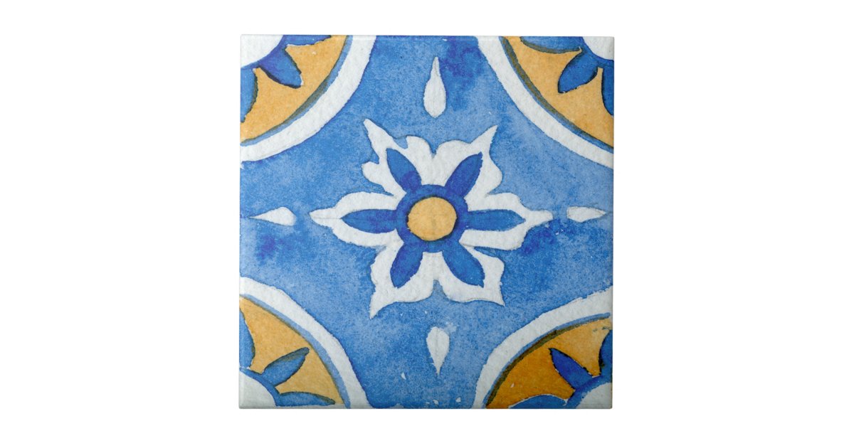 Casablanca Market Mediterranean 4 X 4 Ceramic Monaco Decorative Tile In Redyellowblue Klhn1448