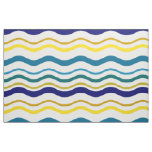 Blue Yellow Waves Fabric
