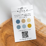 Blue Yellow wedding attire dress code palette + QR Enclosure Card