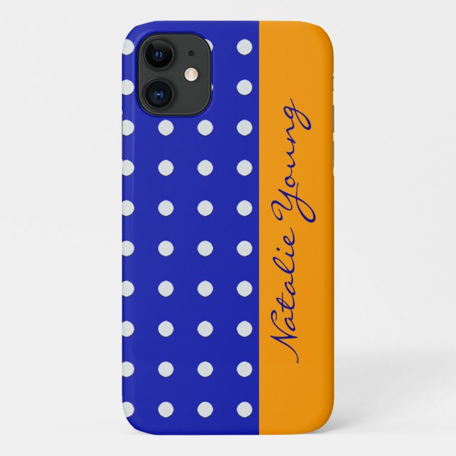 blue yellow white dots personalized Case-Mate iPhone case (Back)