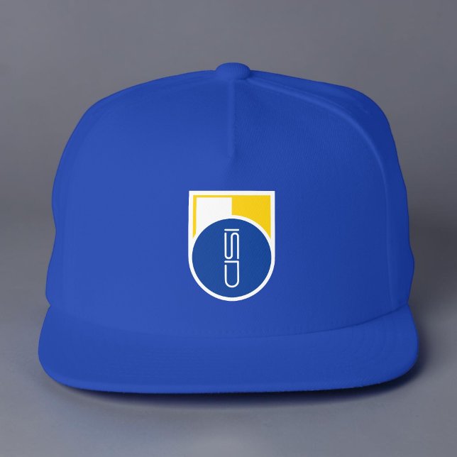Blue-Yellow White ISD Graphic Logo  Snap Back Hat (Creator Uploaded)