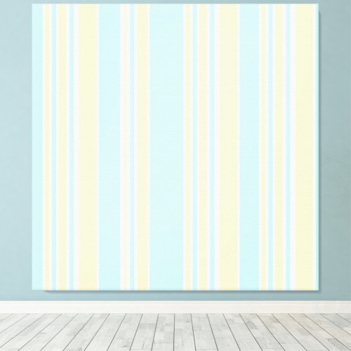 Blue Yellow White Stripe Print Wall Art