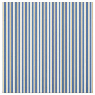 Blue Yellow White Vertical Stripe Fabric