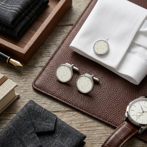 Blue & Yellow Wildflower Elegant Botanical Garden  Cufflinks