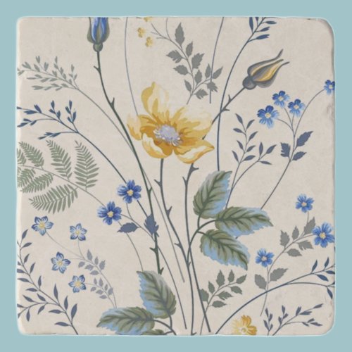 Blue  Yellow Wildflowers  Trivet