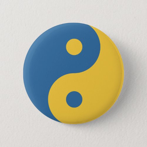 Blue  Yellow Yin and Yang Symbol Design Python Button