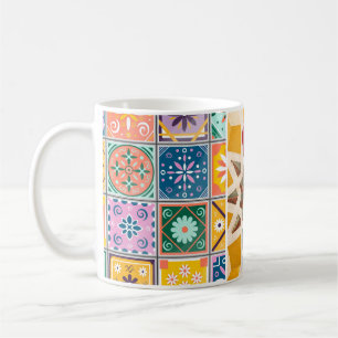 Blue & Yellow Zellij Mosaic Pattern Coffee Mug