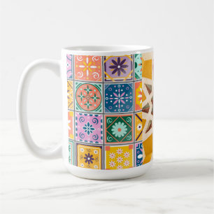 Blue & Yellow Zellij Mosaic Pattern Coffee Mug