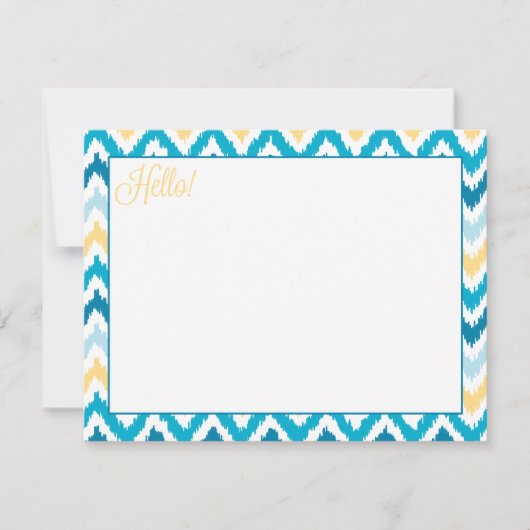 Blue Yellow Zigzag Tribal Ikat Pattern (Front)
