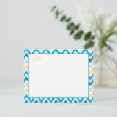 Blue Yellow Zigzag Tribal Ikat Pattern (Standing Front)