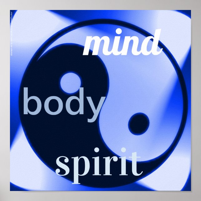 Blue Yin Yang Art Zen Holistic health Poster (Front)