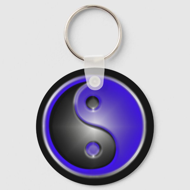 blue yin&yang keychain (Front)